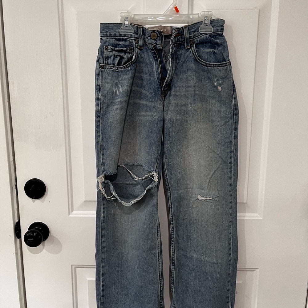 Levi's Blue Relaxed Fit Jeans with Distressed Details